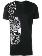Diesel Black Gold Long T-shirt With Graffiti Graphics