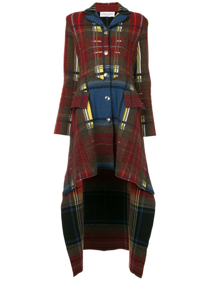 Sonia Rykiel Asymmetric Checked Coat - Multicolour