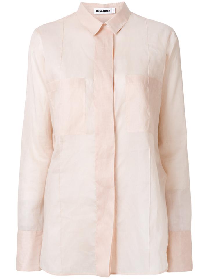 Jil Sander Longsleeved Pocket Shirt - Pink & Purple