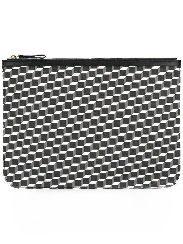 Pierre Hardy 'cube' Clutch Bag, Men's, Black, Calf Leather