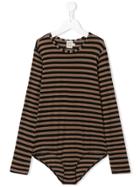 Caffe' D'orzo Striped Bodysuit - Nude & Neutrals