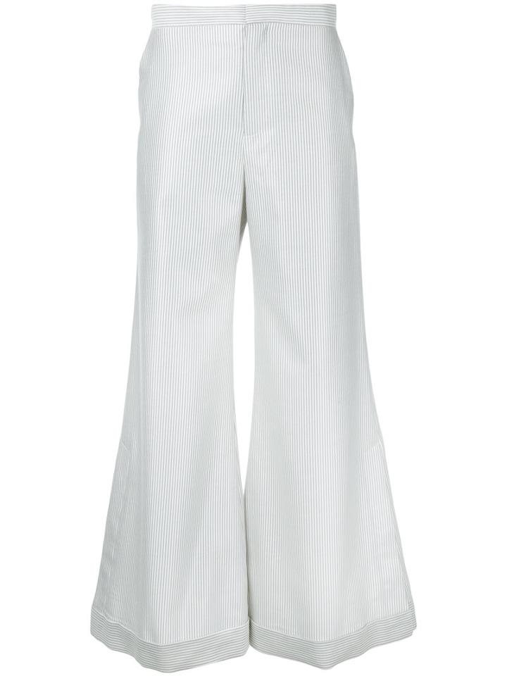 Irene - Striped Palazzo Pants - Women - Cotton/polyester - 36, White, Cotton/polyester