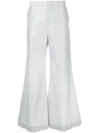 Irene - Striped Palazzo Pants - Women - Cotton/polyester - 36, White, Cotton/polyester