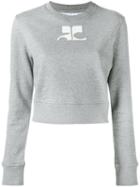 Courrèges - Logo Print Sweatshirt - Women - Cotton - 4, Grey, Cotton