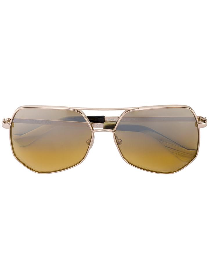 Grey Ant - Hexagon Aviator Sunglasses - Women - Acetate/metal - 61, Yellow/orange, Acetate/metal