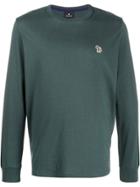 Ps Paul Smith Logo Embroidered Jersey Top - Green