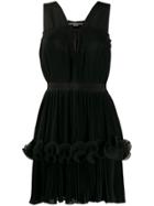 Stella Mccartney Ruffled-layer Pleated Dress - Black