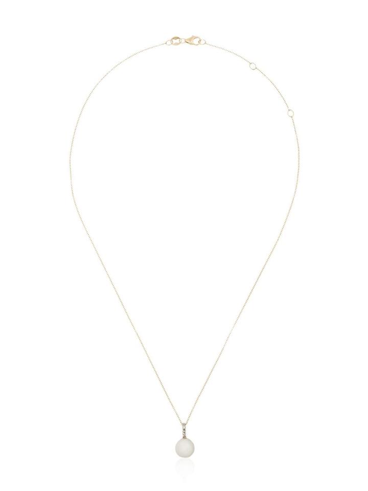 Mateo 14k Yellow Gold Pearl Drop Diamond Necklace - Metallic