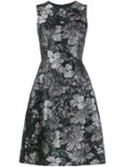 Dolce & Gabbana Floral Cloqué Dress, Women's, Size: 48, Grey, Silk/lurex/acetate