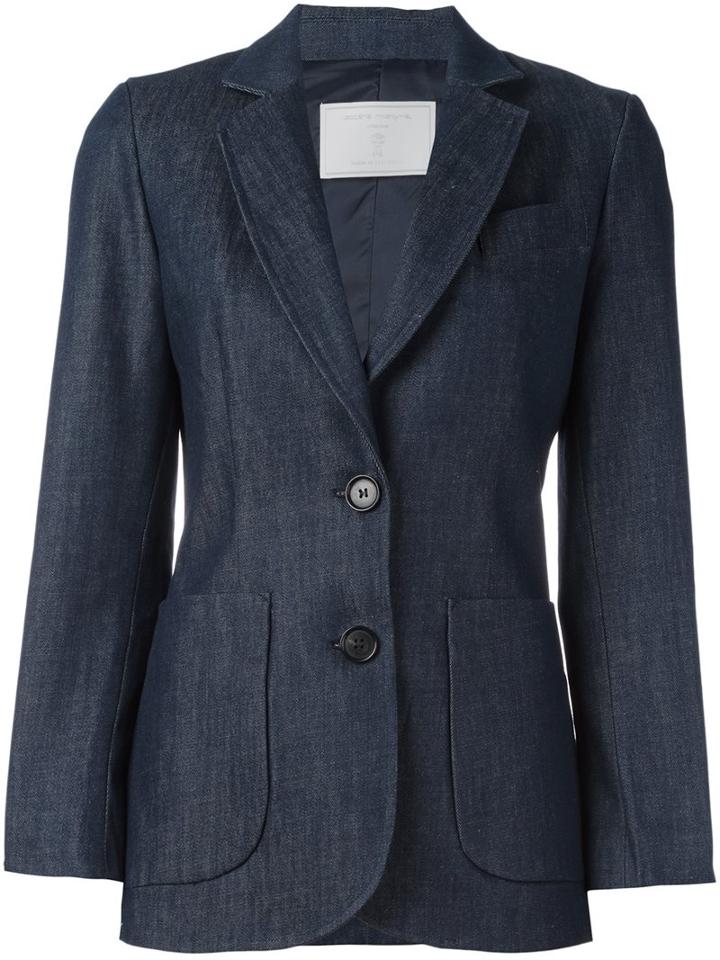 Société Anonyme Two Button Jacket, Women's, Size: 46, Blue, Cotton