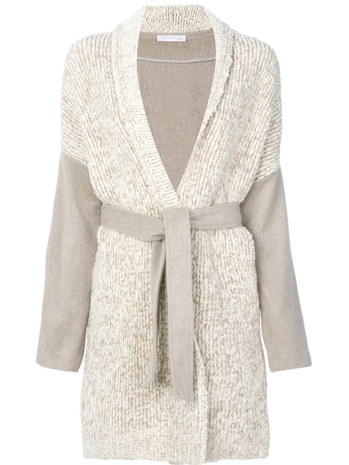 Fabiana Filippi Belted Cardigan Coat - Nude & Neutrals