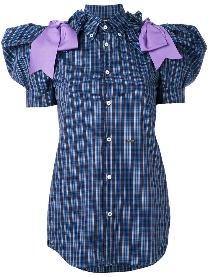 Dsquared2 - Checked Shirt - Women - Cotton/polyamide/spandex/elastane - 42, Blue, Cotton/polyamide/spandex/elastane