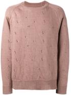 Our Legacy Distressed Sweater, Men's, Size: 50, Pink/purple, Linen/flax