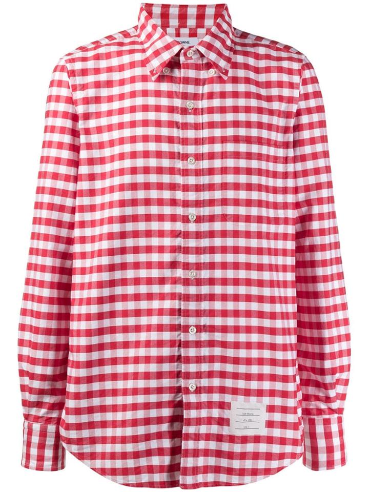 Thom Browne Gingham Straight-fit Oxford Shirt - Red