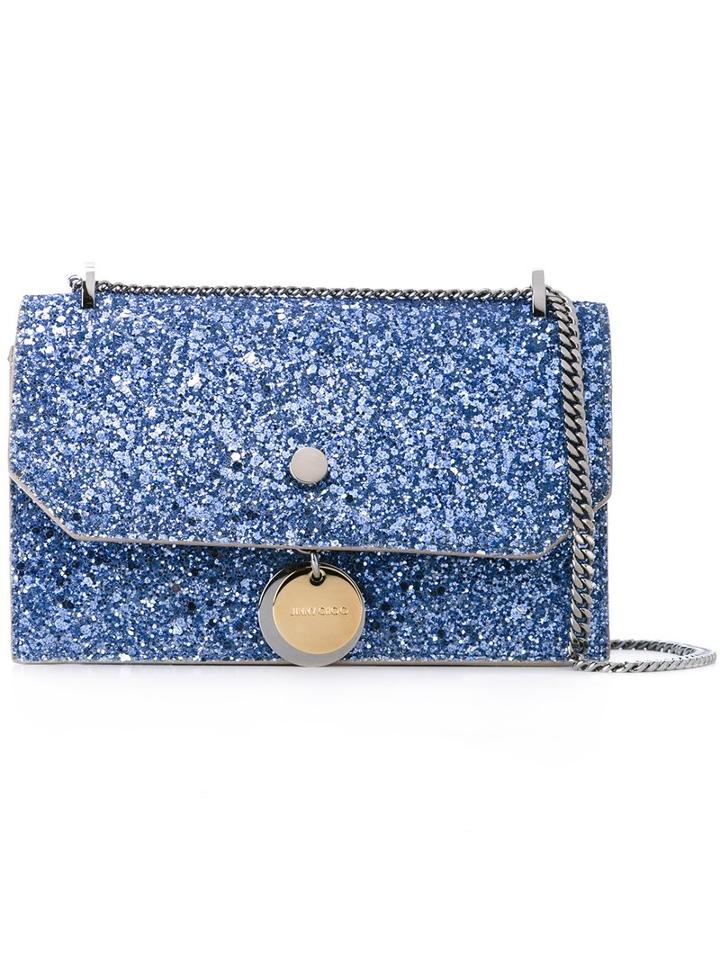 Jimmy Choo Finley Crossbody Bag, Women's, Blue, Lamb Skin/leather/cotton/pvc
