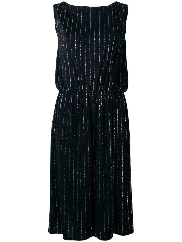Marc Jacobs Glitter Pinstripe Dress, Women's, Size: Small, Black, Polyester/spandex/elastane