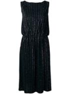 Marc Jacobs Glitter Pinstripe Dress, Women's, Size: Small, Black, Polyester/spandex/elastane