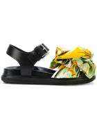 Marni Tropical Bow Sandals - Black