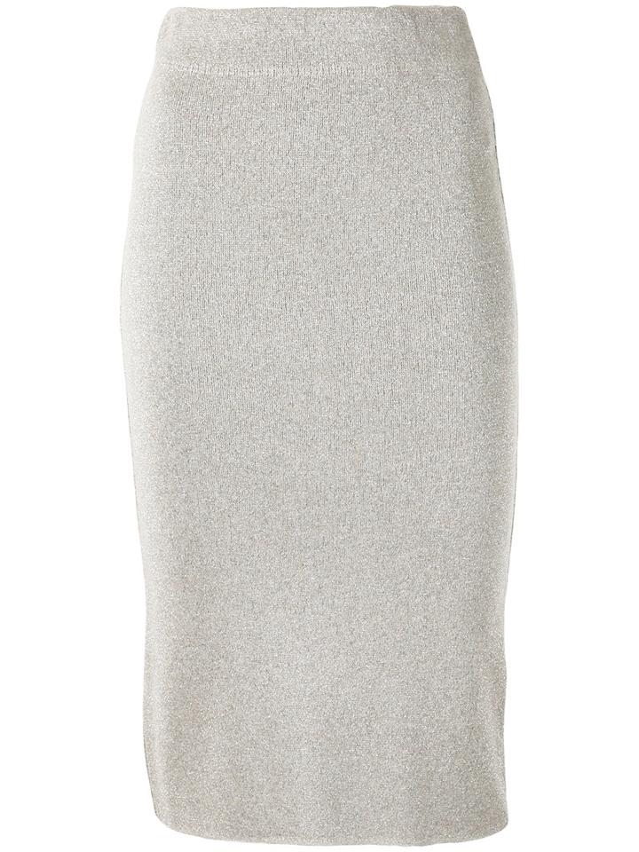 Laneus Lurex Skirt, Women's, Size: 42, Grey, Polyester/viscose/polyamide