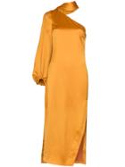Staud One-sleeve Midi Dress - Orange