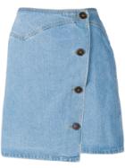 Nanushka Amita 80's Wash Denim Skirt - Blue