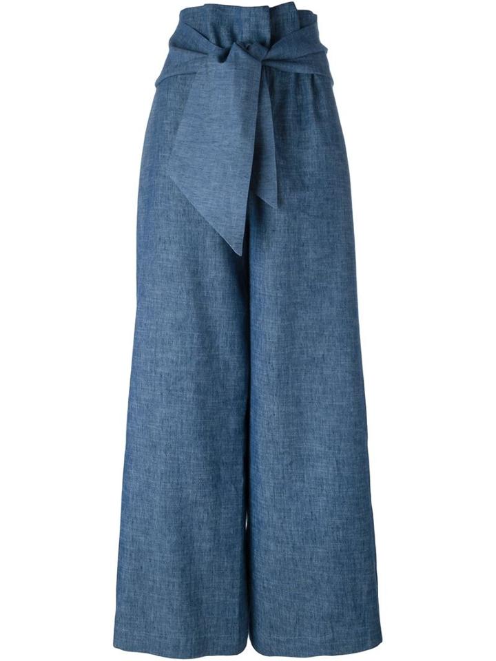 Msgm Wide Leg Tie Trousers