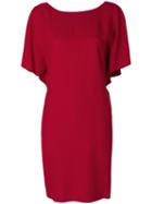 Theory - Draped Sleeve Dress - Women - Acetate/viscose - 4, Red, Acetate/viscose