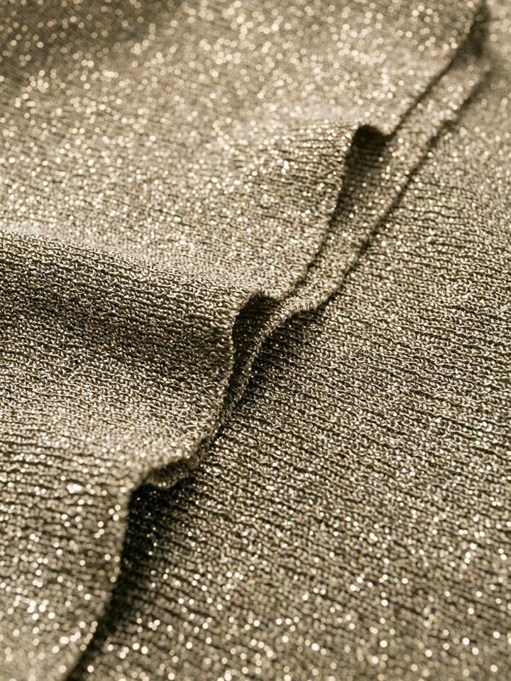 Brunello Cucinelli Lurex Turtleneck Top - Gold