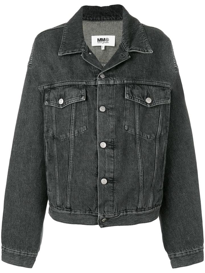 Mm6 Maison Margiela Convertible Sleeve Denim Jacket - Black
