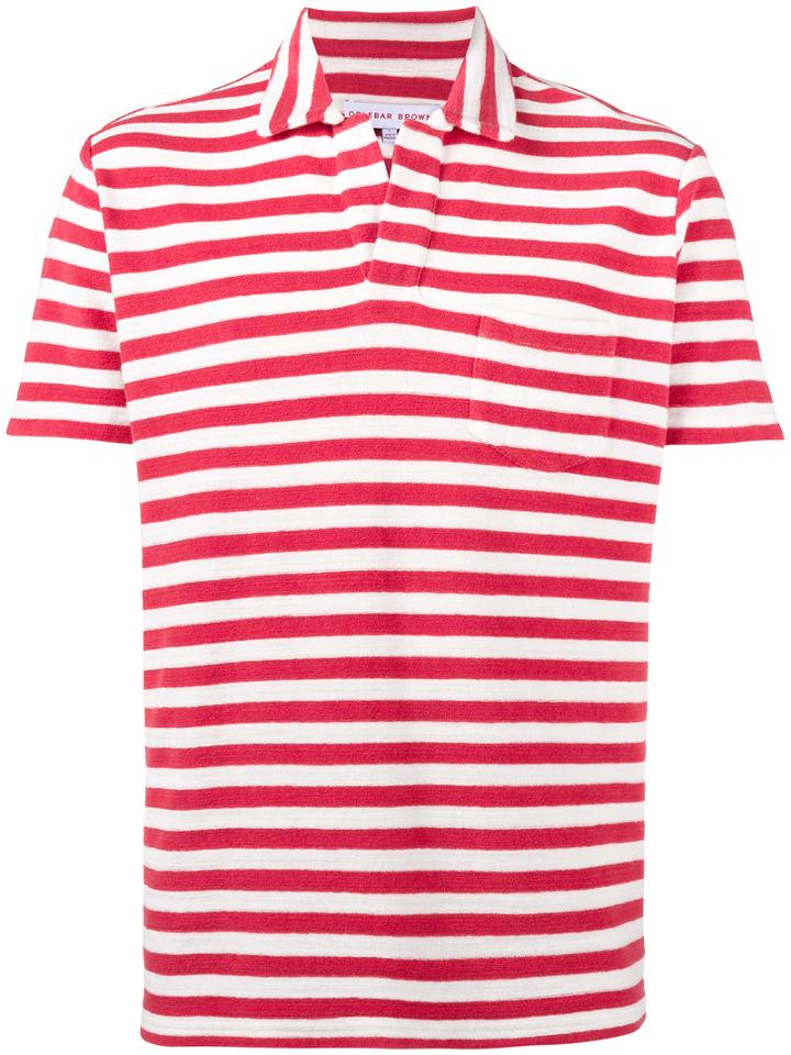 Orlebar Brown - Terry Stripe Polo Shirt - Men - Cotton - Xl, Red, Cotton