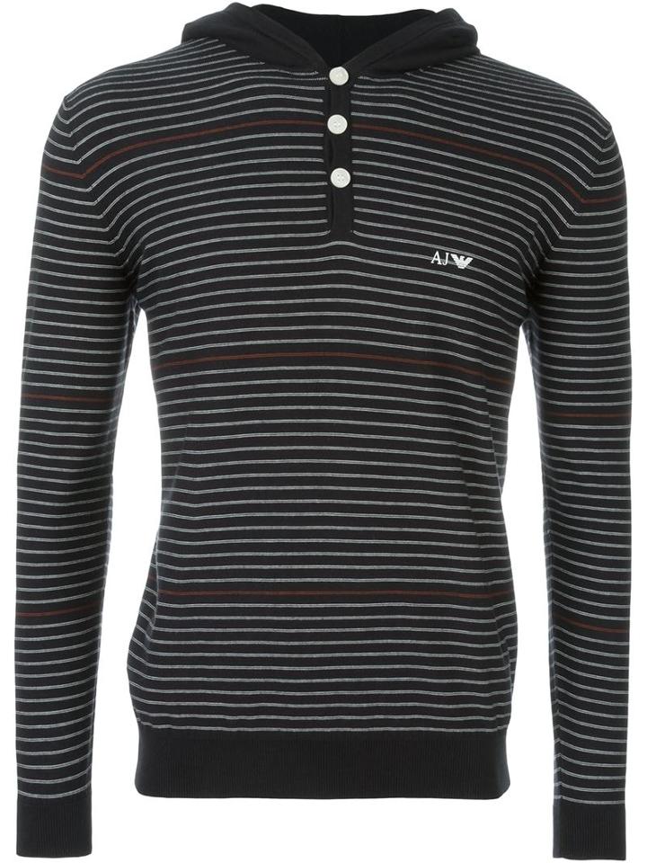 Armani Jeans Hooded Striped Sweater
