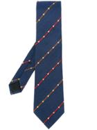 Gucci Bee Embroidered Web Tie - Blue