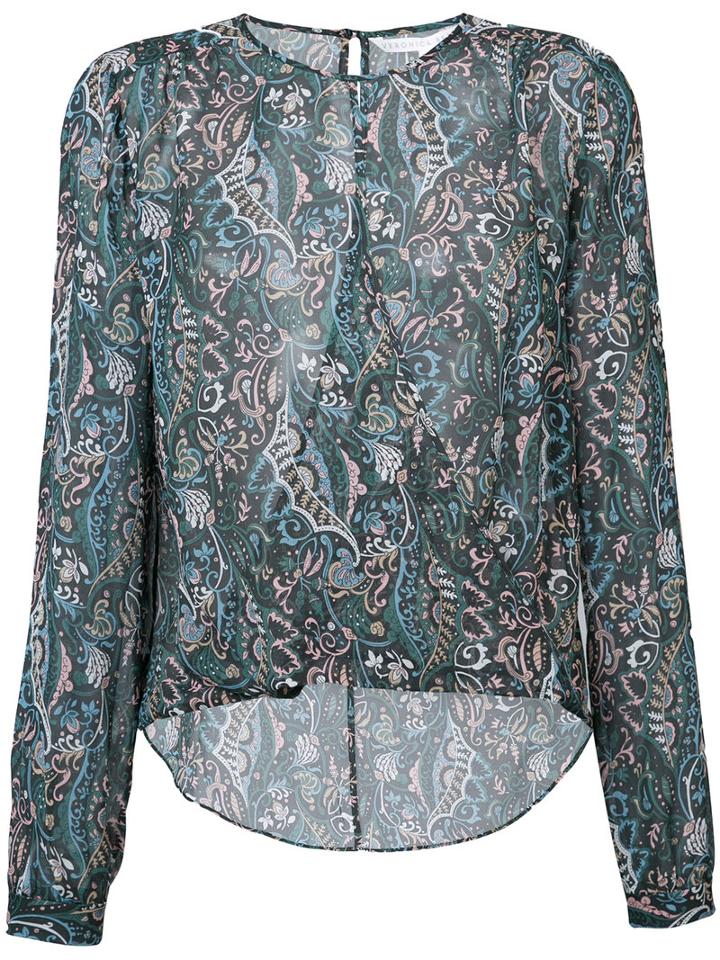 Veronica Beard - Paisley Print Semi-sheer Blouse - Women - Silk - 10, Green, Silk