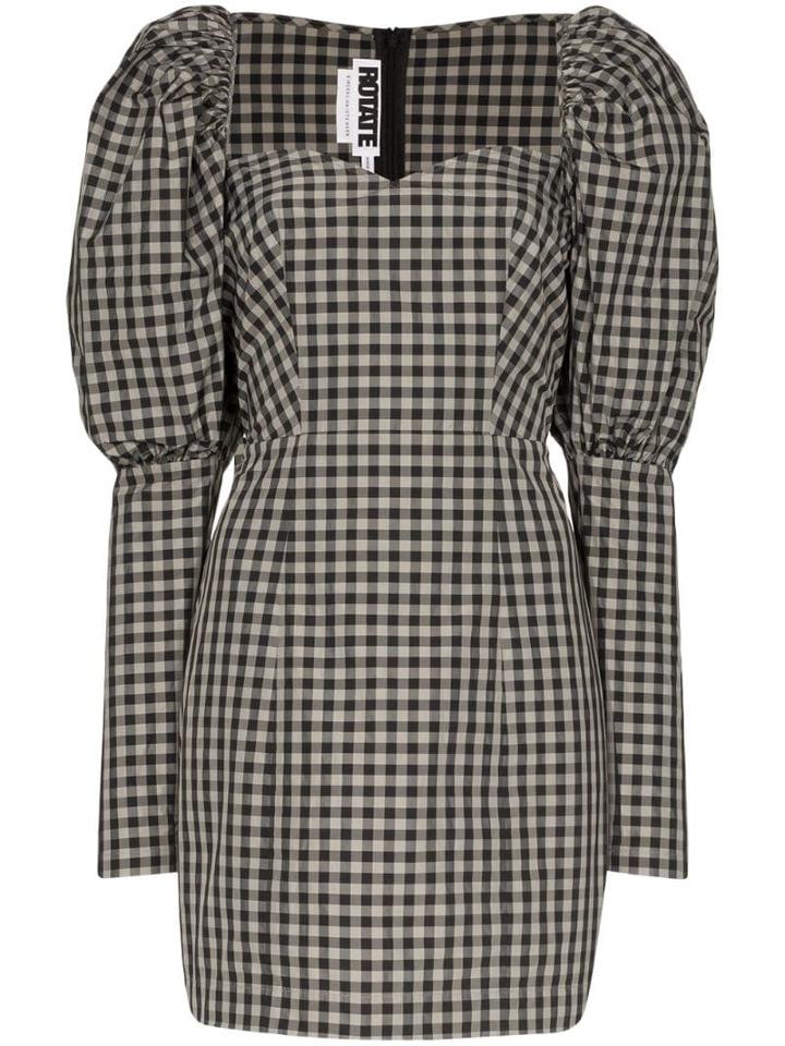 Rotate Gingham Mini Dress - Black