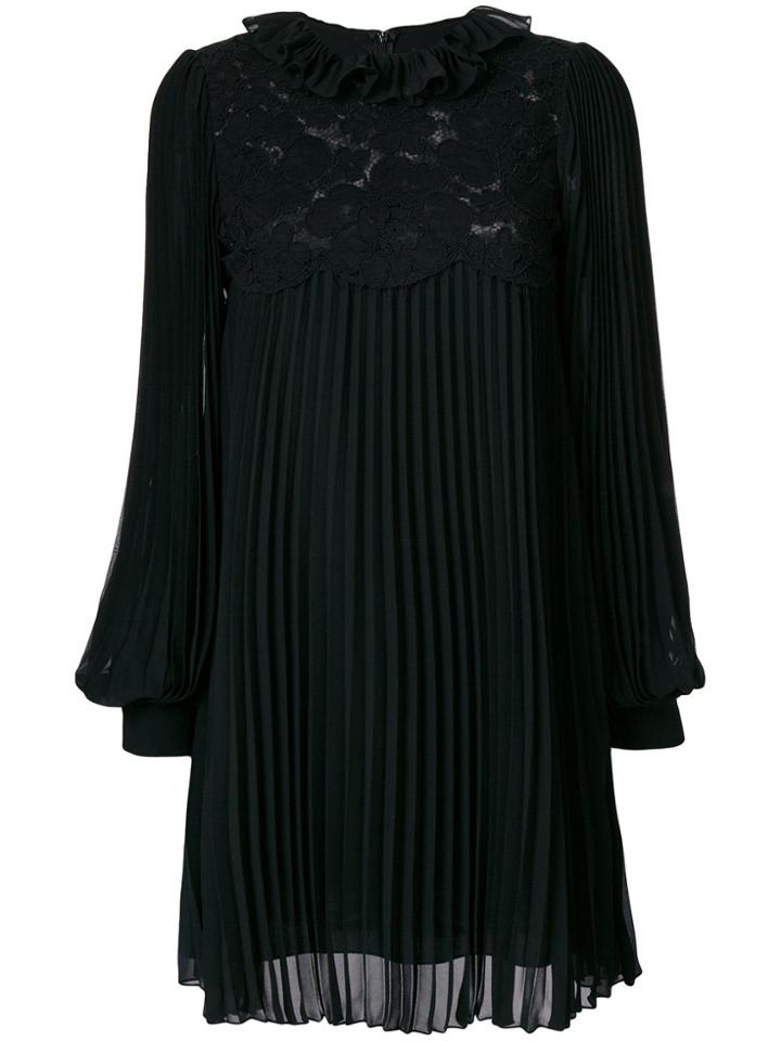 Philosophy Di Lorenzo Serafini Lace Detail Pleated Dress - Black