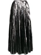 Marni Metallic Pleated Skirt - Silver