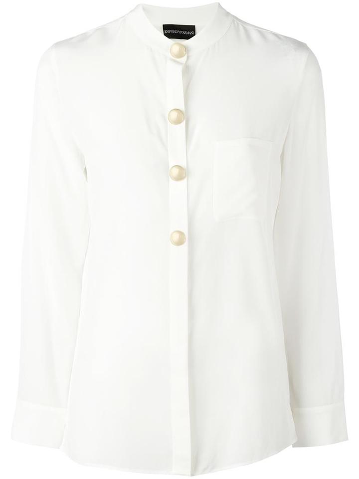 Emporio Armani Oversized Button Shirt, Women's, Size: 40, White, Silk