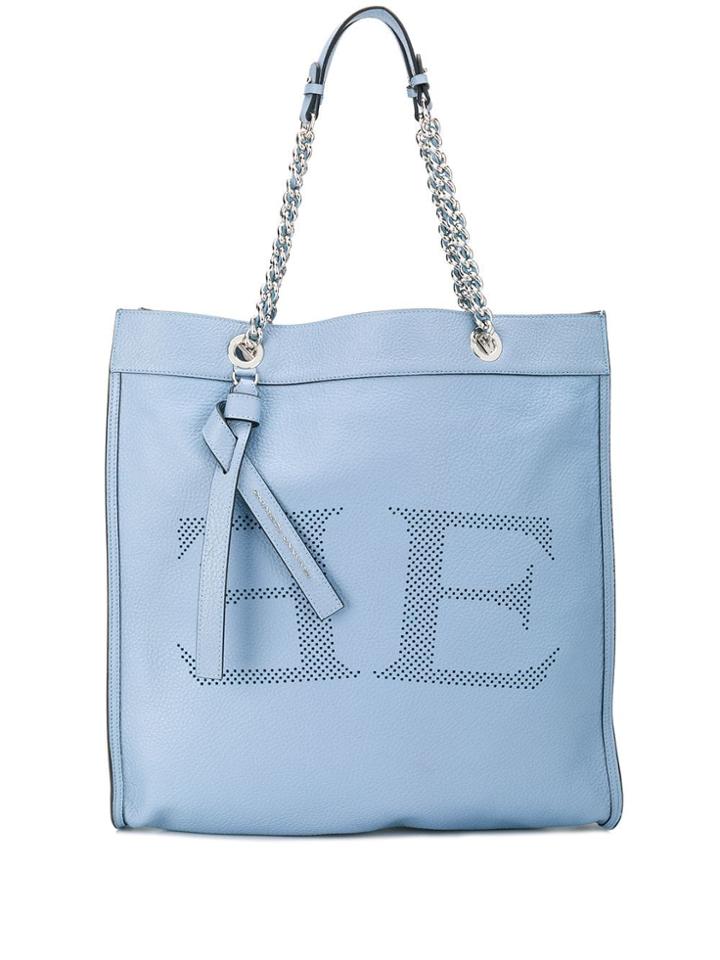 Ermanno Scervino Punch Hole Logo Tote Bag - Blue