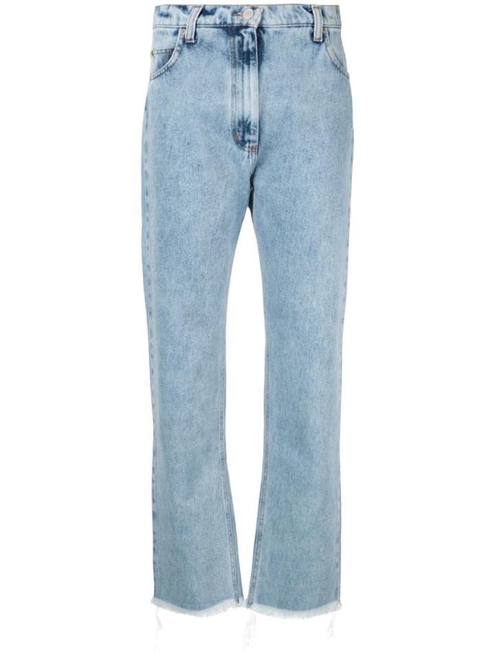 Natasha Zinko Frayed Straight Jeans - Blue