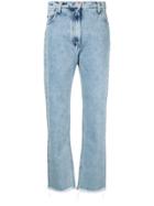 Natasha Zinko Frayed Straight Jeans - Blue