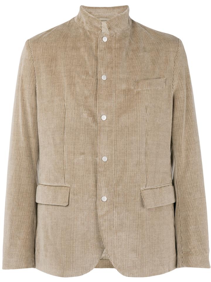 Eleventy Corduroy Button Jacket - Nude & Neutrals