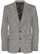 Dolce & Gabbana Chevron Pattern Tailored Blazer - Grey