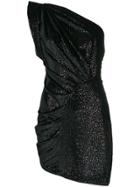 Attico Asymmetric Mini Dress - Black