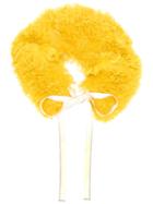 Helmut Lang - Asymmetric Fur Collar - Women - Silk/polyester/lamb Fur - One Size, Yellow/orange, Silk/polyester/lamb Fur