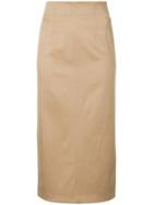 H Beauty & Youth High Waisted Slim-fit Skirt - Brown