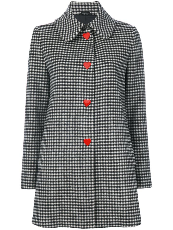 Love Moschino Vichy Single Breasted Coat - Black