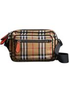Burberry Vintage Check And Leather Crossbody Bag - Yellow & Orange