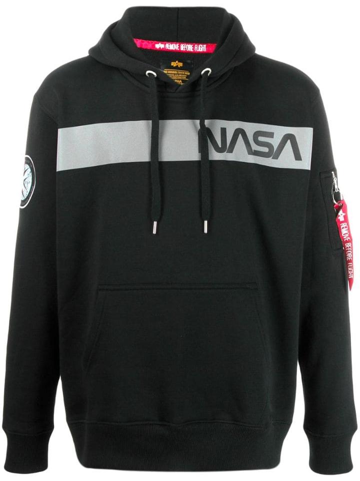 Alpha Industries Logo Print Hoodie - Black