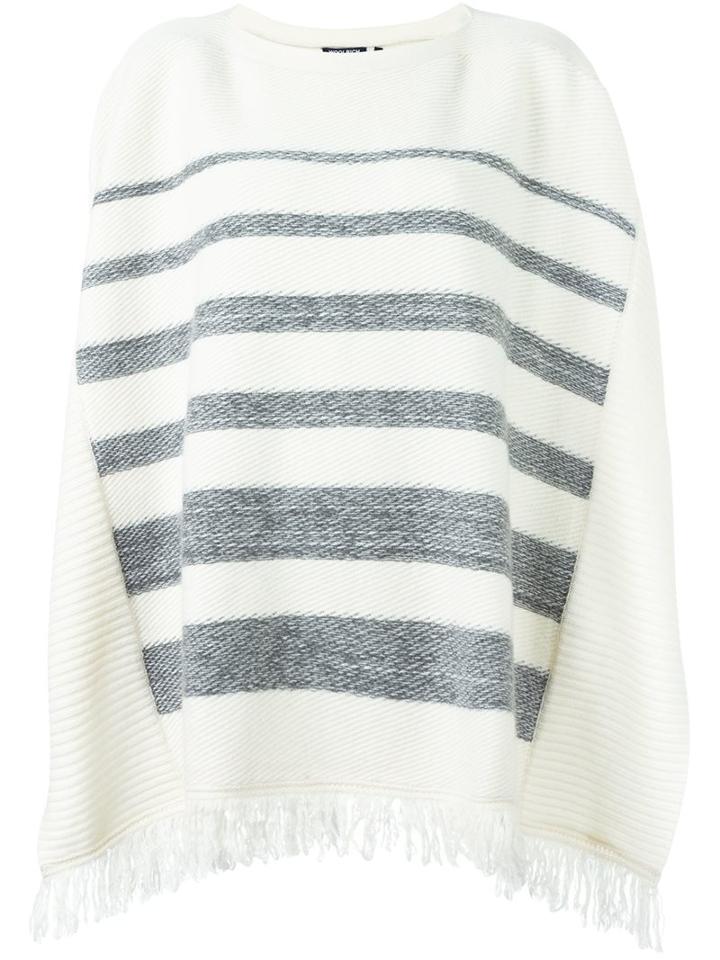 Woolrich Striped Poncho, Women's, Nude/neutrals, Polyamide/modal/cashmere/wool