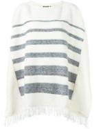 Woolrich Striped Poncho, Women's, Nude/neutrals, Polyamide/modal/cashmere/wool